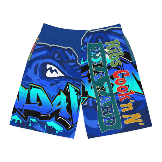 Blue Flawdawear Limited Edition OG Flawda Mane “Ribs Cook’n N’ Men’s Jogguz Playuz Shorts