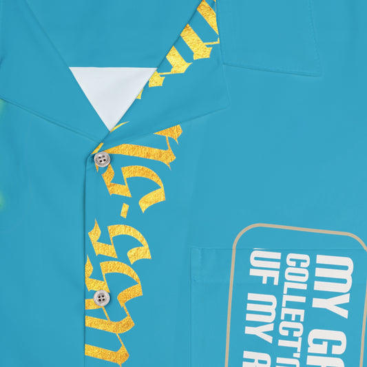 Turquoise Gator Drip Exclusive Supa-Heavy Excess-Stunna Hypa-Flex Limited Edition OG Alligator Playuz “My Garage Collect’n Engines Uf My Rhymez” Hawaiian Playuz Shirt