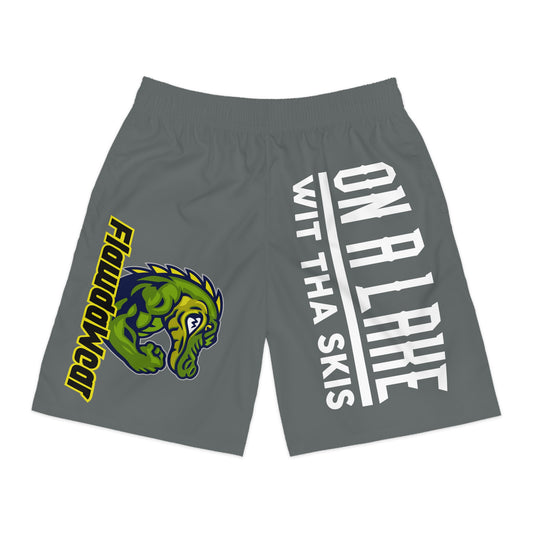 Light Grey Flawdawear Flawda Mane “On A Lake Wit Tha Skis” Limited Edition OG Men’s Jogguz Playuz Shorts