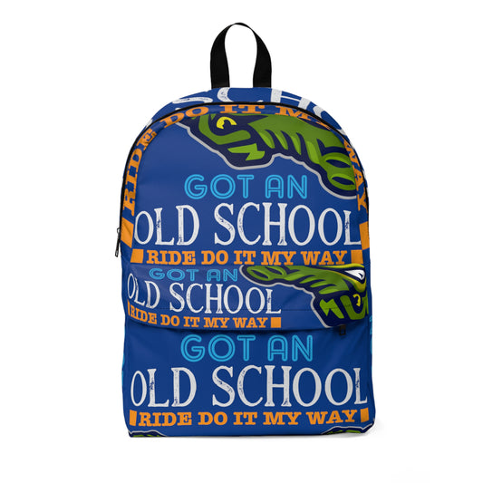 Blue Flawdawear Limited Edition OG Flawda Mane "Got An Old School Ride Do It My Way" Classic Backpack
