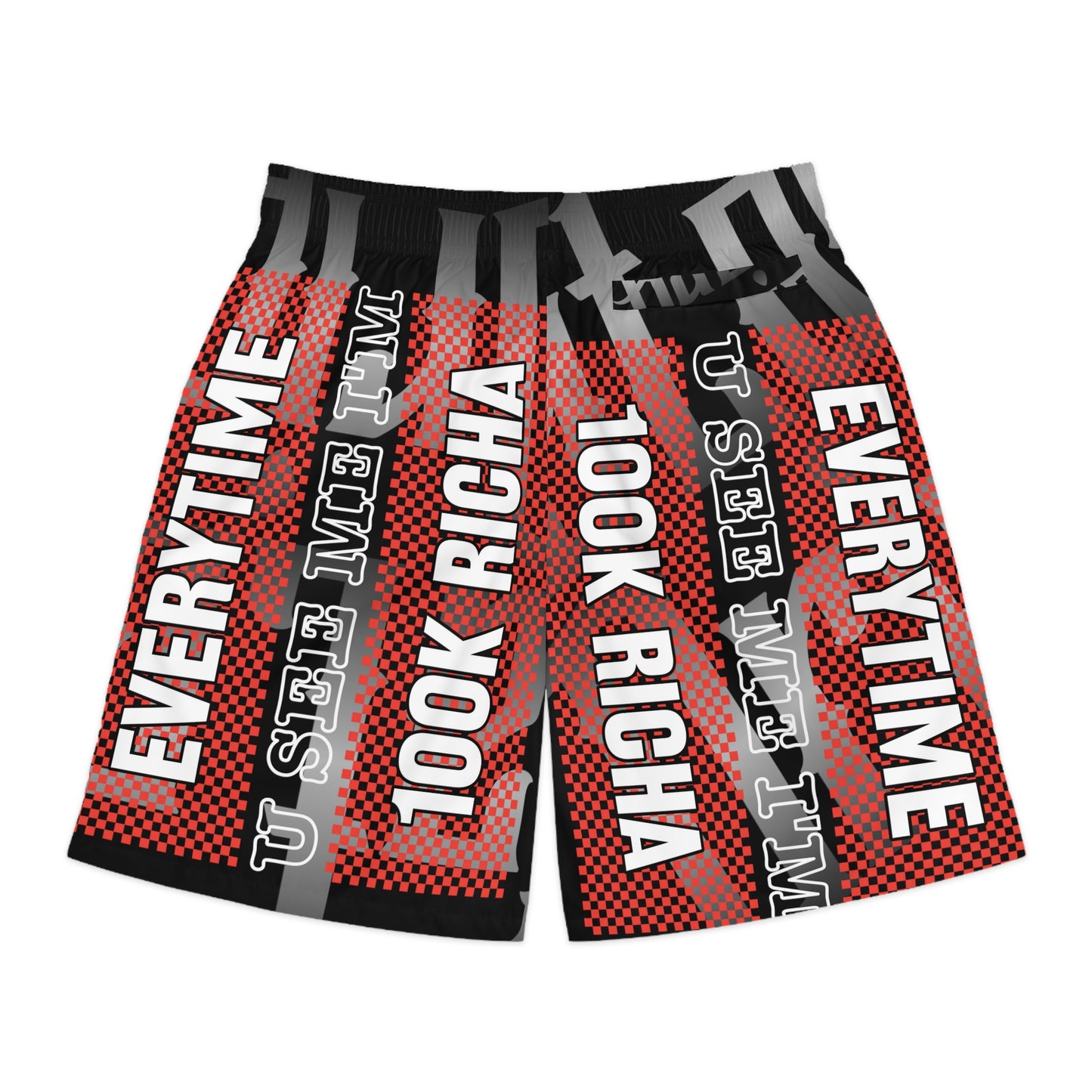 Black Gator Drip Exclusive Supa-Heavy Excess-Stunna Hypa-Flex Limited Edition OG Rich Daddy “Everytime U See Me I’m 100k Richa" Men’s Jogguz Playuz Shorts