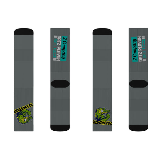 Dark Grey Flawdawear Limited Edition OG Rich Daddy “2 Company Datz Playuh Mail Twice” Medium Playuz Socks