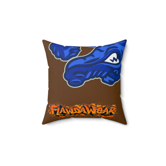 Brown Flawdawear Limited Edition OG Flawda Mane “Everybody Know Me” Spun Polyester Square Playuz Pillow