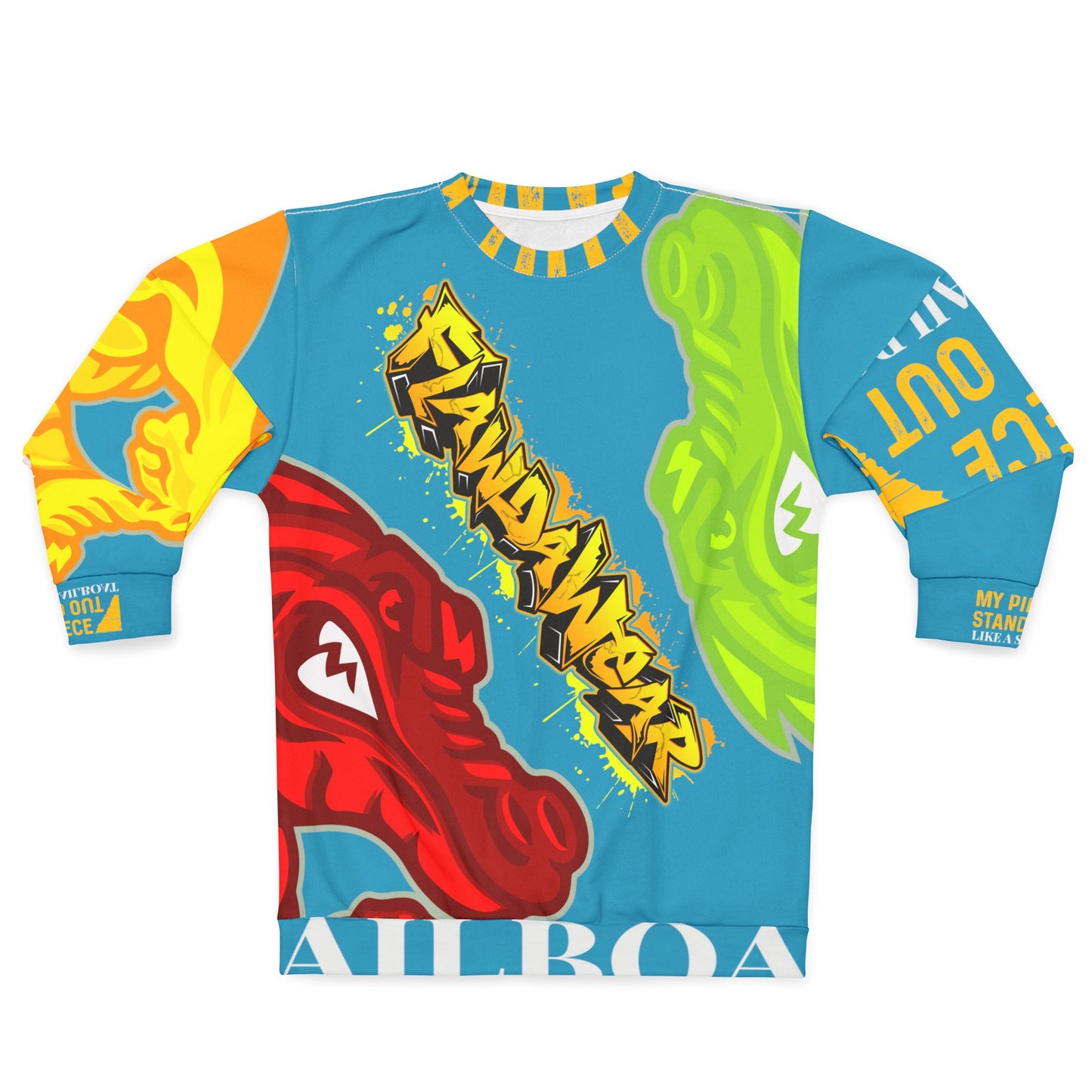 Turquoise Flawdawear Limited Edition OG Flawda Mane “My Piece Stand Out Like A Sailboat” Unisex Playuz Sweatshirt