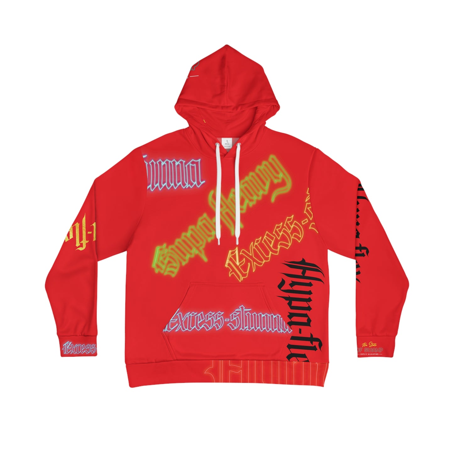 Red Gator Drip Exclusive Supa-Heavy Excess-Stunna Hypa-Flex Limited Edition OG Flawda Mane “Tha State Of Swamp Rats N’ Alligators” Men's Playuz Hoodie