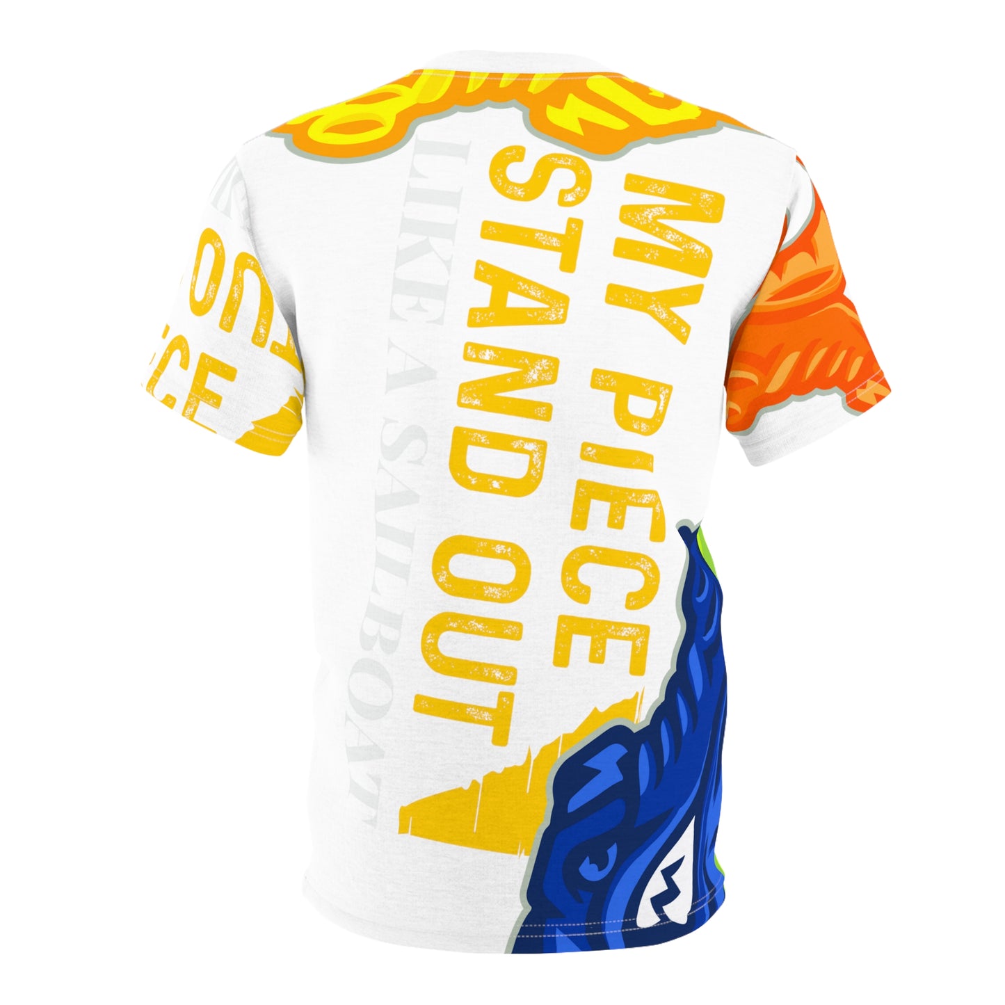 White Flawdawear Limited Edition OG Flawda Mane “My Piece Stand Out Like A Sailboat” Unisex Cut & Sew Playuz Tee