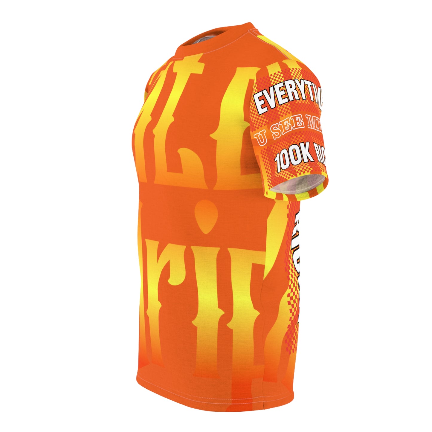 Orange Gator Drip Exclusive Supa-Heavy Excess-Stunna Hypa-Flex Limited Edition OG Multi-Logo Rich Daddy “Everytime U See Me I’m 100k Richa" Unisex Cut & Sew Playuz Tee