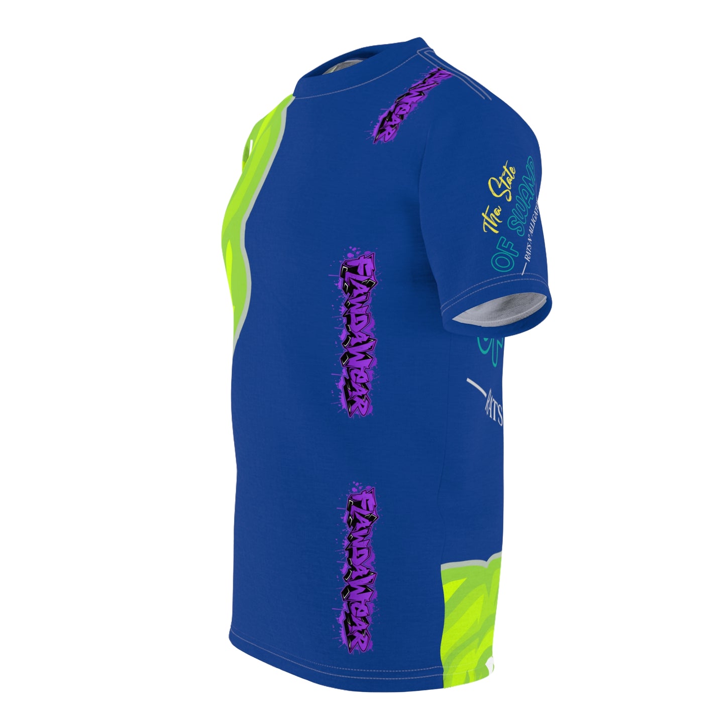 Blue Flawdawear Limited Edition OG Flawda Mane “Tha State Of Swamp Rats N’ Alligators” Unisex Cut & Sew Playuz Tee