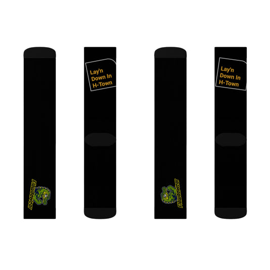 Black Flawdawear Limited Edition OG Flawda Mane “Lay’n Down In H-Town” Medium Playuz Socks