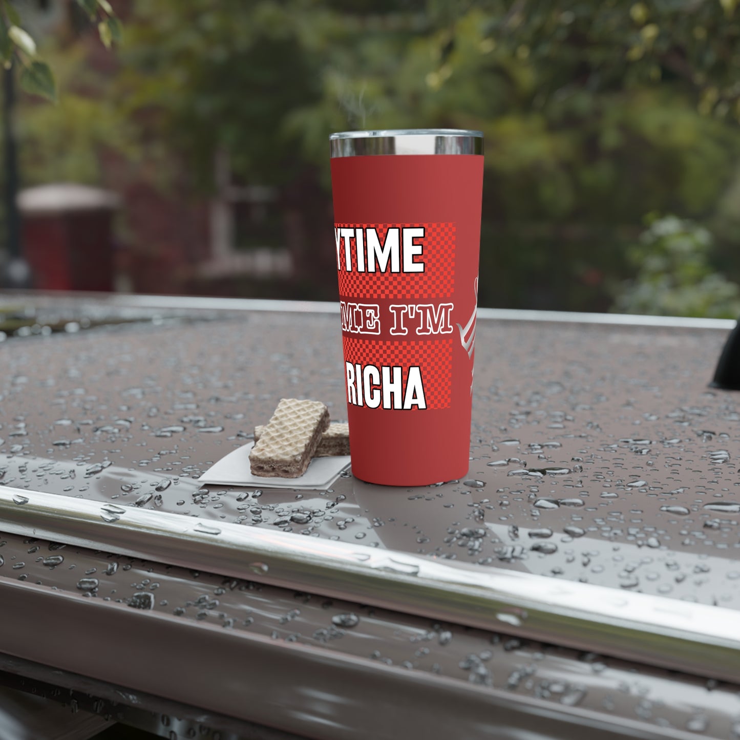 Red Gator Drip Exclusive Supa-Heavy Excess-Stunna Hypa-Flex Limited Edition OG Rich Daddy "Everytime U See Me I'm 100k Richa" Copper Vacuum Insulated Playuz Tumbler, 22 oz