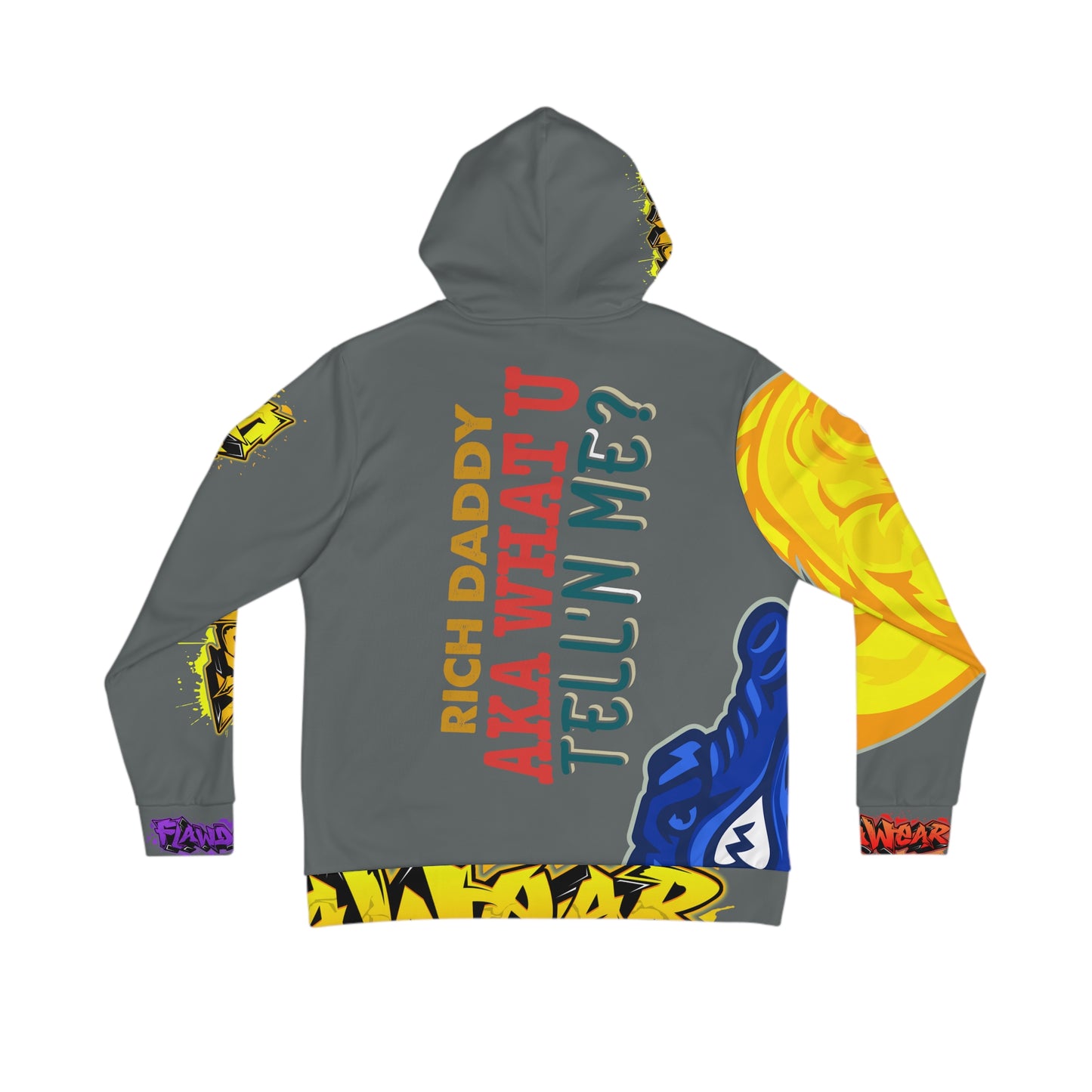 Dark Grey Flawdawear Limited Edition OG Rich Daddy “Rich Daddy AKA What U Tell’n ME?” Men's Playuz Hoodie