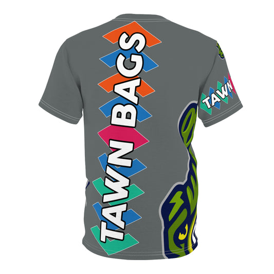 Dark Grey Flawdawear Limited Edition OG Rich Daddy “Tawn Bags” Unisex Cut & Sew Playuz Tee