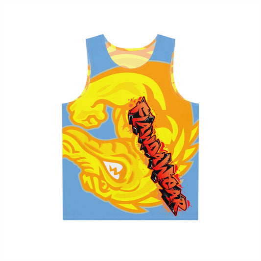 Light Blue/Yellow Flawdawear Limited Edition OG Flawda Mane “Ribs Cook’n N’ Tha Yard” Men’s Playuz Tank