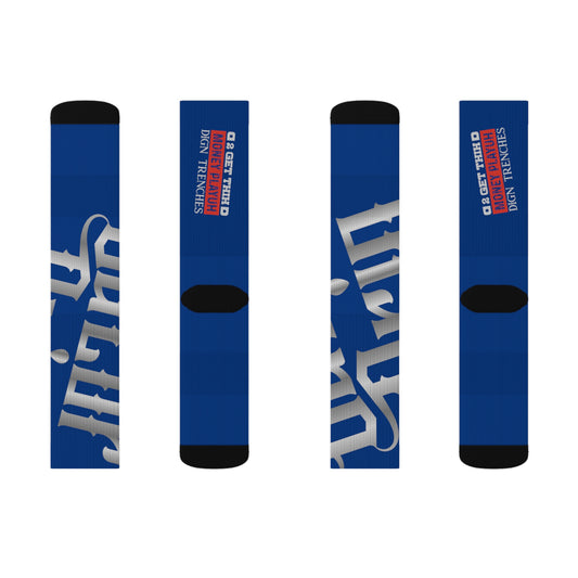 Dark Blue Gator Drip Supa-Heavy Excess-Stunna Hypa-Flex Limited Edition OG Rich Daddy “2 Get Thih Money Playuh Dig’N Trenches” Medium Playuz Socks