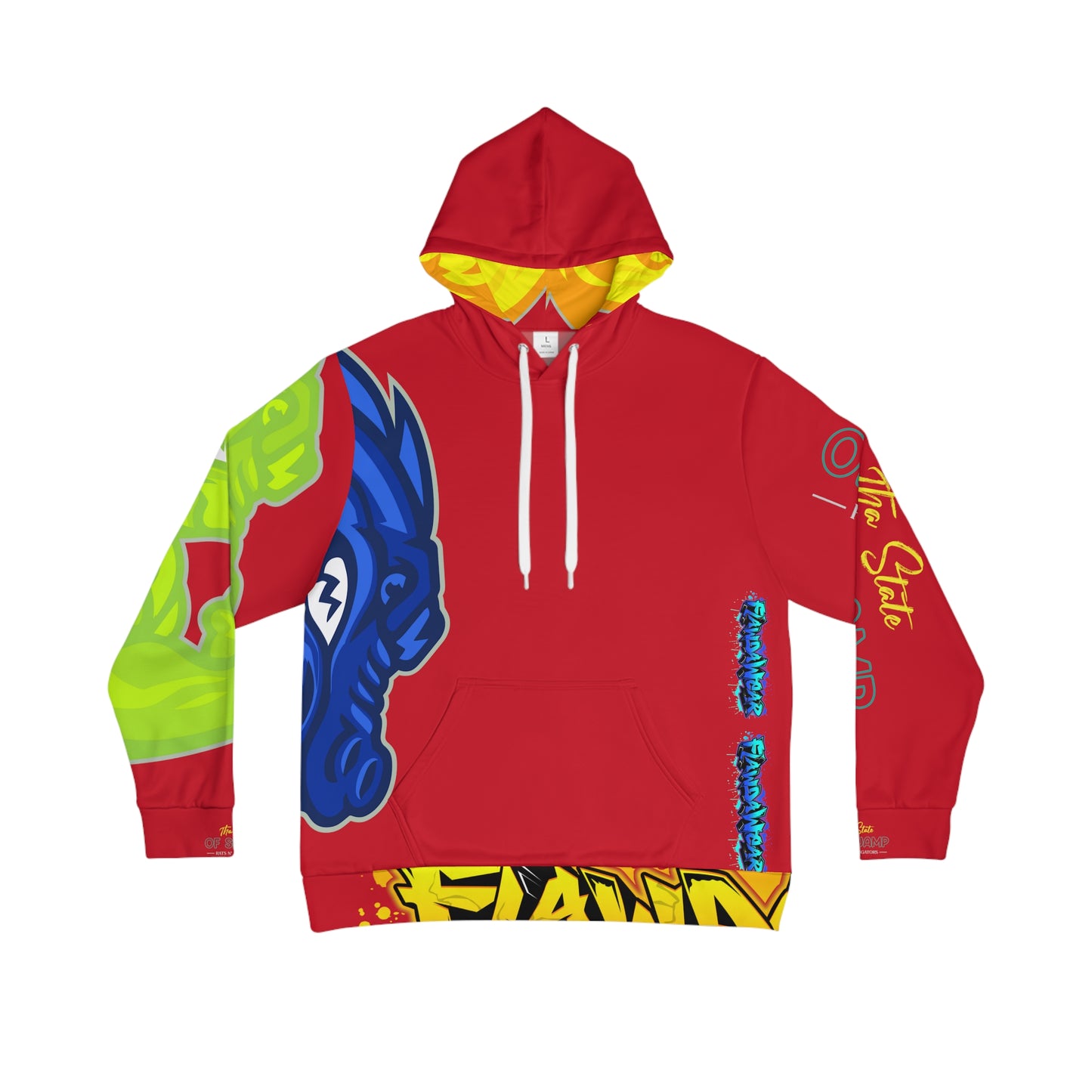 Dark Red Flawdawear Limited Edition OG Flawda Mane “Tha State Of Swamp Rats N’ Alligators” Men's Playuz Hoodie