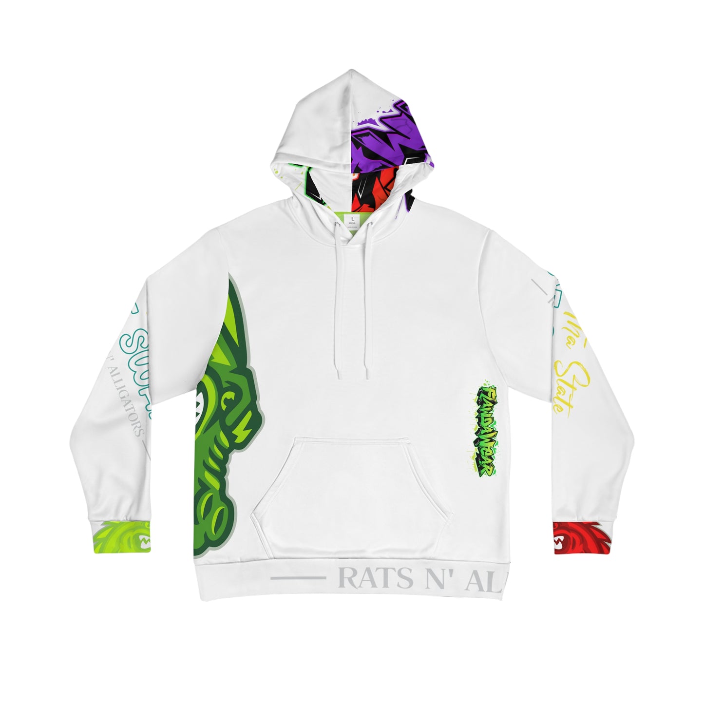 White Flawdawear Limited Edition OG Flawda Mane “Tha State Of Swamp Rats N’ Alligators” Men's Playuz Hoodie