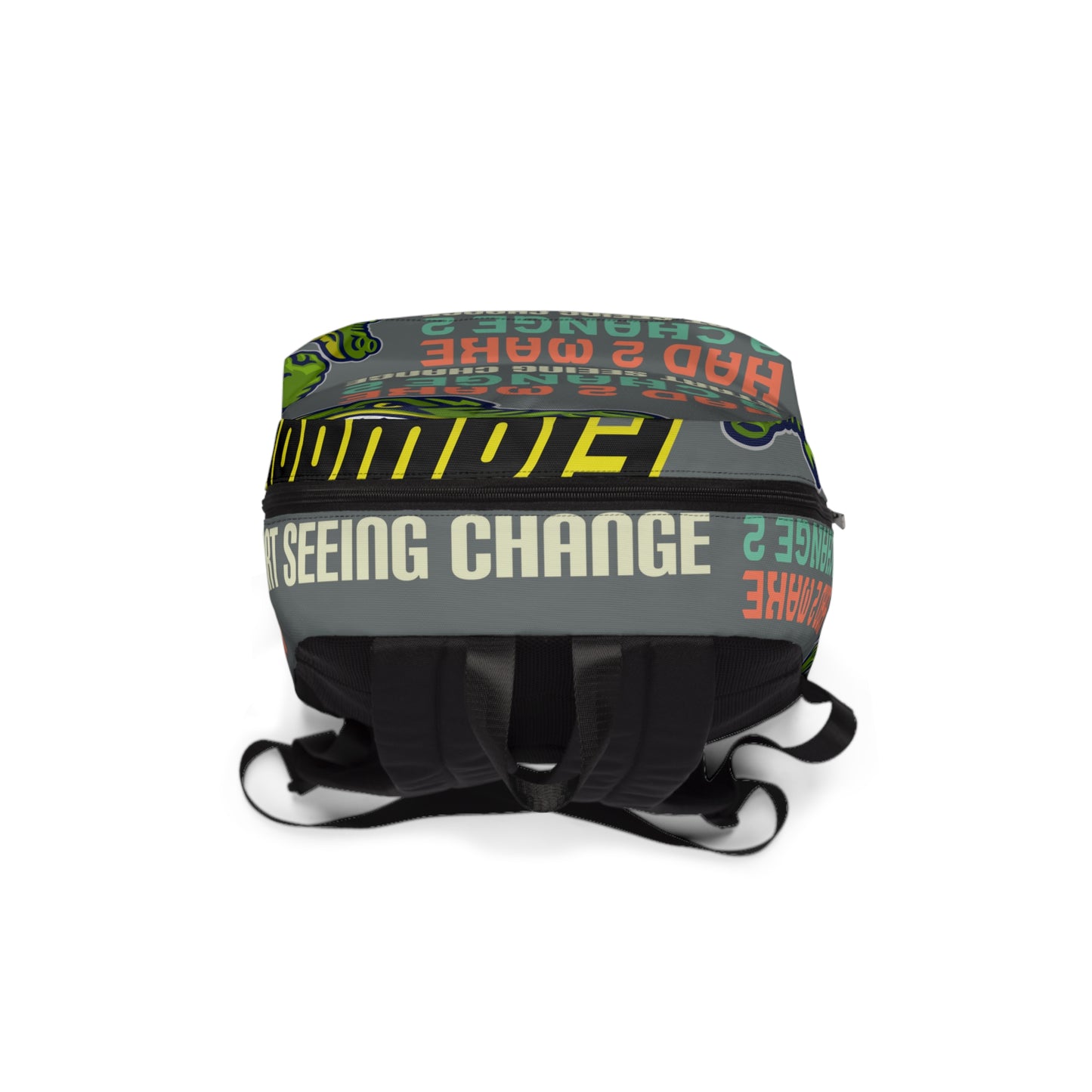 Dark Grey Flawdawear Limited Edition OG Flawda Mane "Had 2 Make A Change 2 Start Seeing Change" Classic Backpack