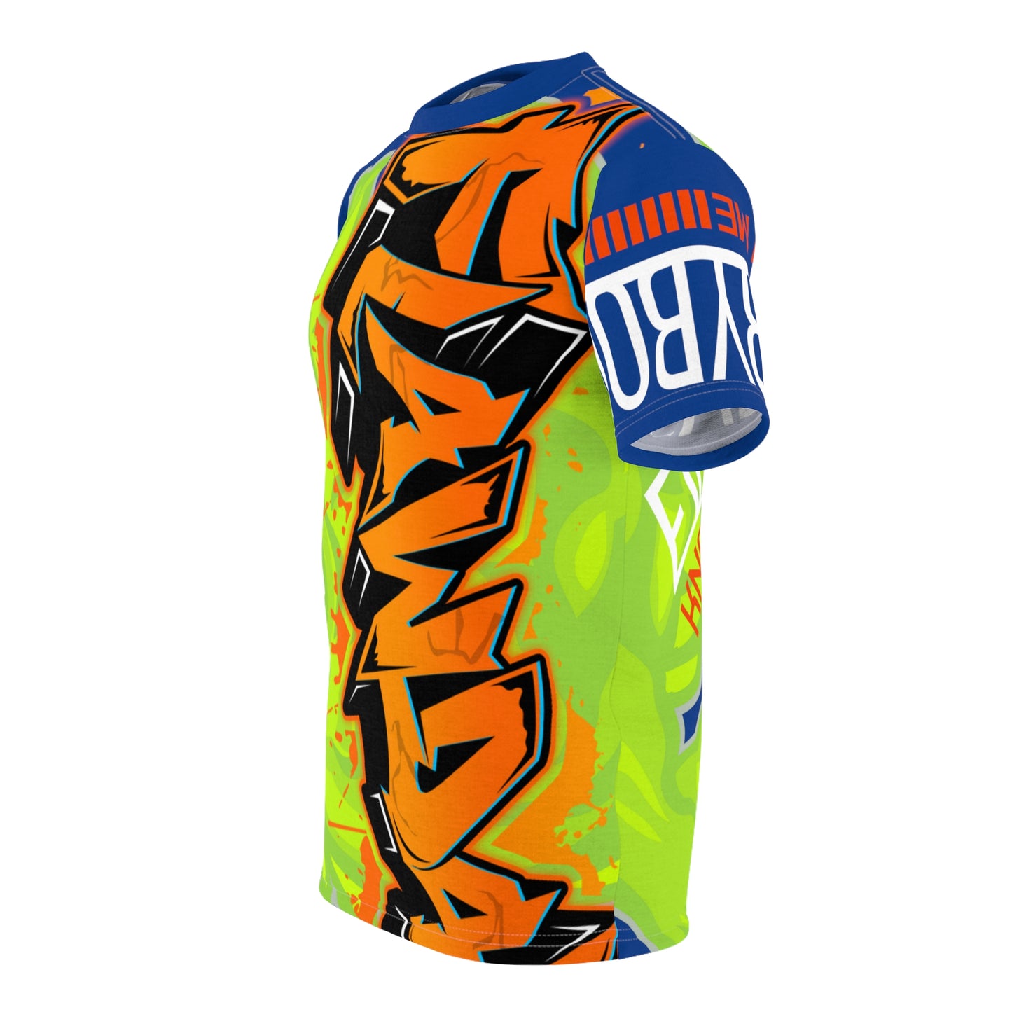 Blue/Lime Flawdawear Limited Edition OG Flawda Mane “Everybody Know Me” Unisex Cut & Sew Playuz Tee