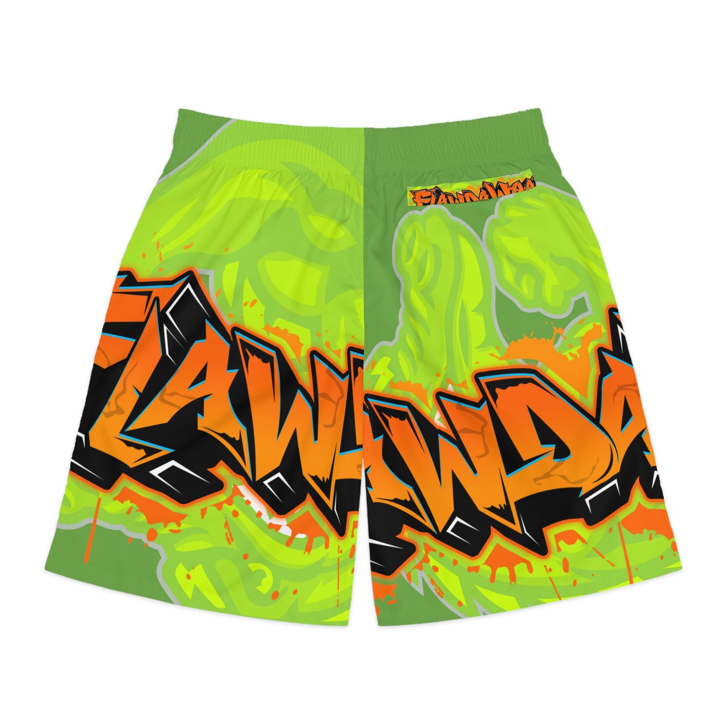 Green Flawdawear Limited Edition OG Flawda Mane “Ribs Cook’n N’ Men’s Jogguz Playuz Shorts