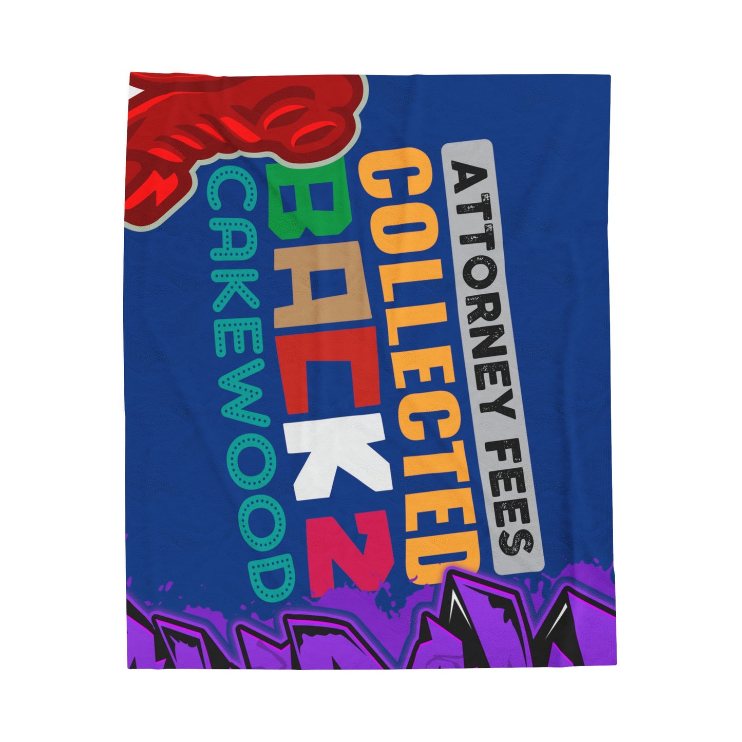 Dark Blue Flawdawear Limited Edition OG Rich Daddy “Attorney Fees Collected Back 2 Cakewood” Velveteen Plush Playuz Blanket