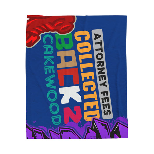 Dark Blue Flawdawear Limited Edition OG Rich Daddy “Attorney Fees Collected Back 2 Cakewood” Velveteen Plush Playuz Blanket