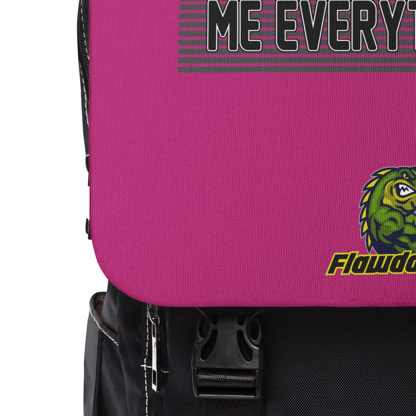 Pink/Black Flawdawear x Gator Drip Supa-Heavy Excess-Stunna Hypa-Flex Limited Edition OG Flawda Mane "A Hatuh Gave Me Everythang" Unisex Casual Shoulder Playuz Backpack