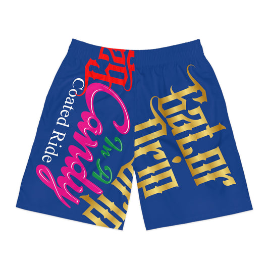 Navy Blue Gator Drip Exclusive Supa-Heavy Excess-Stunna Flex Alligator Playuz Limited Edition OG Multi-Logo Flawda Mane “In A Candy Coated Ride” Men’s Jogguz Playuz Shorts