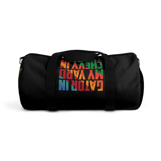 Black Flawdawear Limited Edition OG Flawda Mane “Gator In My Yard Chevy In Tha Back” Duffle Playuz Bag