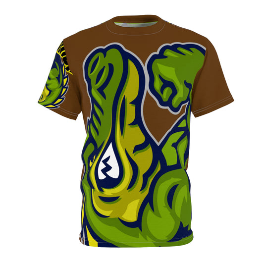 Brown Flawdawear Limited Edition OG Rich Daddy “Gone All Tha Way In Tha Paint” Unisex Cut & Sew Playuz Tee