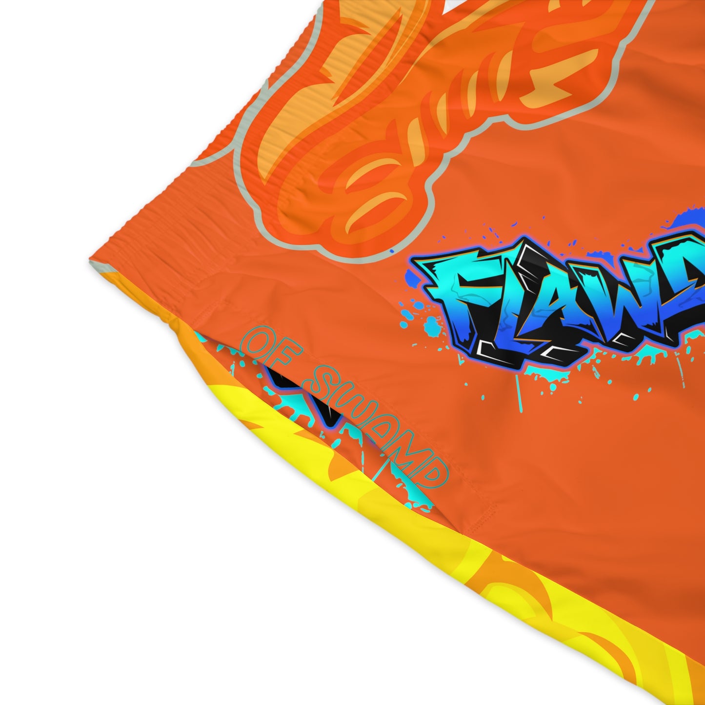 Orange Flawdawear Limited Edition OG Flawda Mane “Tha State Of Swamp Rats N’ Alligators” Men’s Jogguz Playuz Shorts
