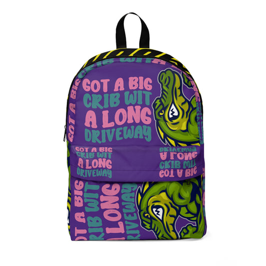 Purple Flawdawear Limited Edition OG Flawda Mane "Got A Big Crib Wit A Long Driveway" Classic Backpack