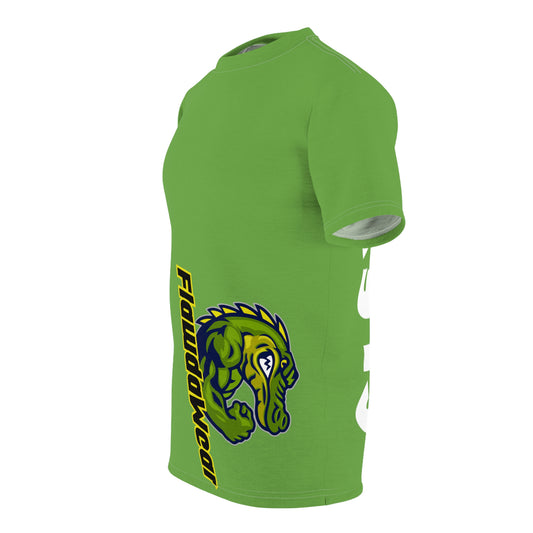 Green Flawdawear Alligator Playuz “Flex’n All Summa Stunt’n All Winta ” Limited Edition OG Unisex Cut & Sew Playuz Tee