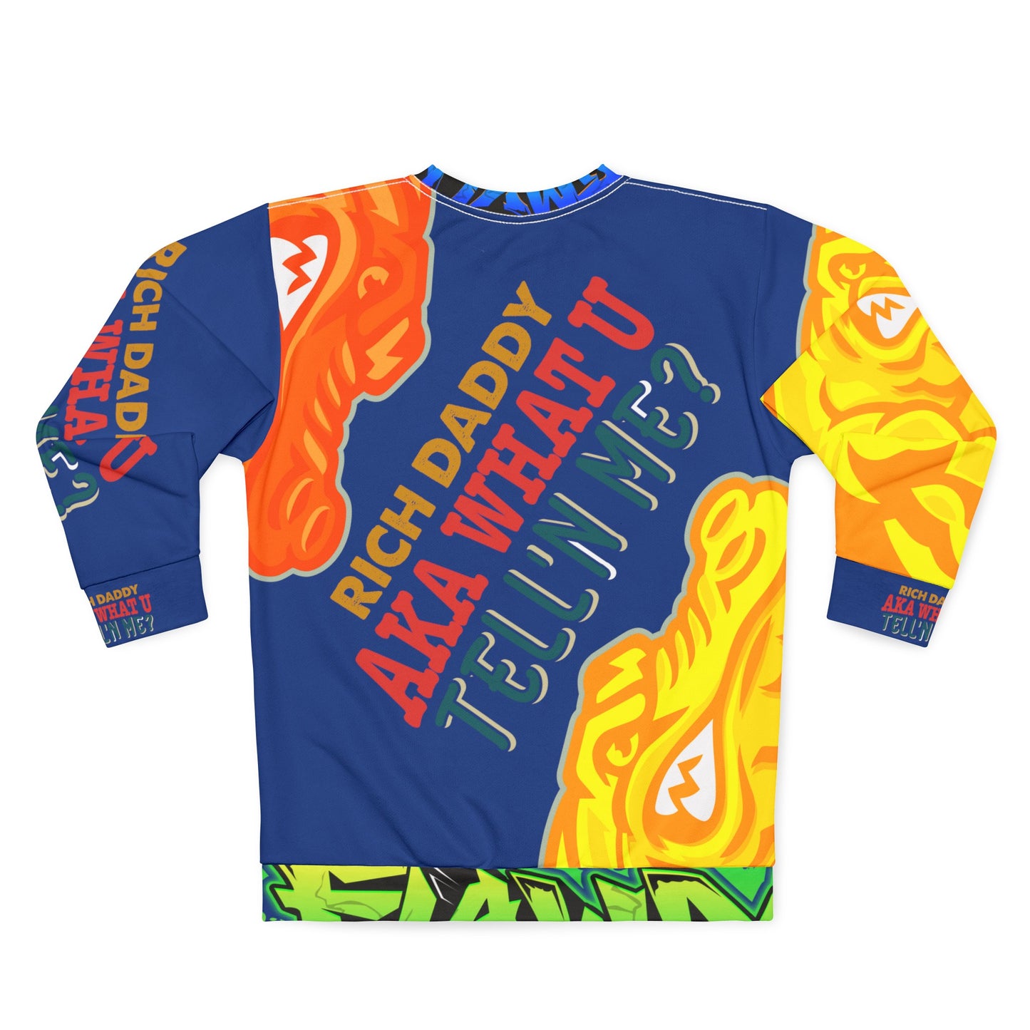 Dark Blue Flawdawear Limited Edition OG Rich Daddy “Rich Daddy AKA What U Tell’n ME?” Unisex Playuz Sweatshirt