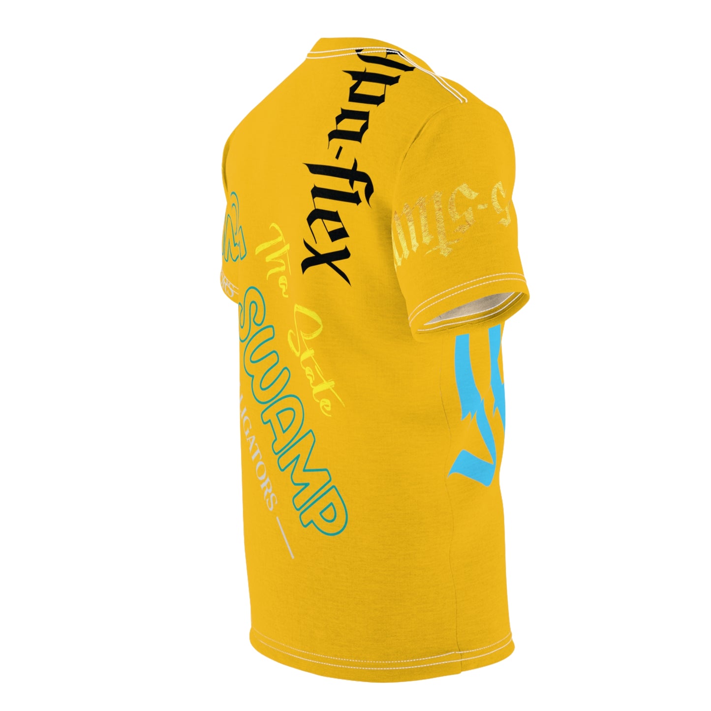 Yellow Gator Drip Exclusive Supa-Heavy Excess-Stunna Hypa-Flex Limited Edition OG Flawda Mane “Tha State Of Swamp Rats N’ Alligators” Unisex Cut & Sew Playuz Tee