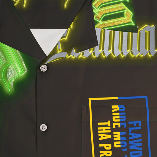 Black Gator Drip Exclusive Supa-Heavy Excess-Stunna Hypa-Flex Limited Edition OG Flawda Mane “Flawda Mane Ride Mo’ Tinted Dan Tha President” Hawaiian Playuz Shirt