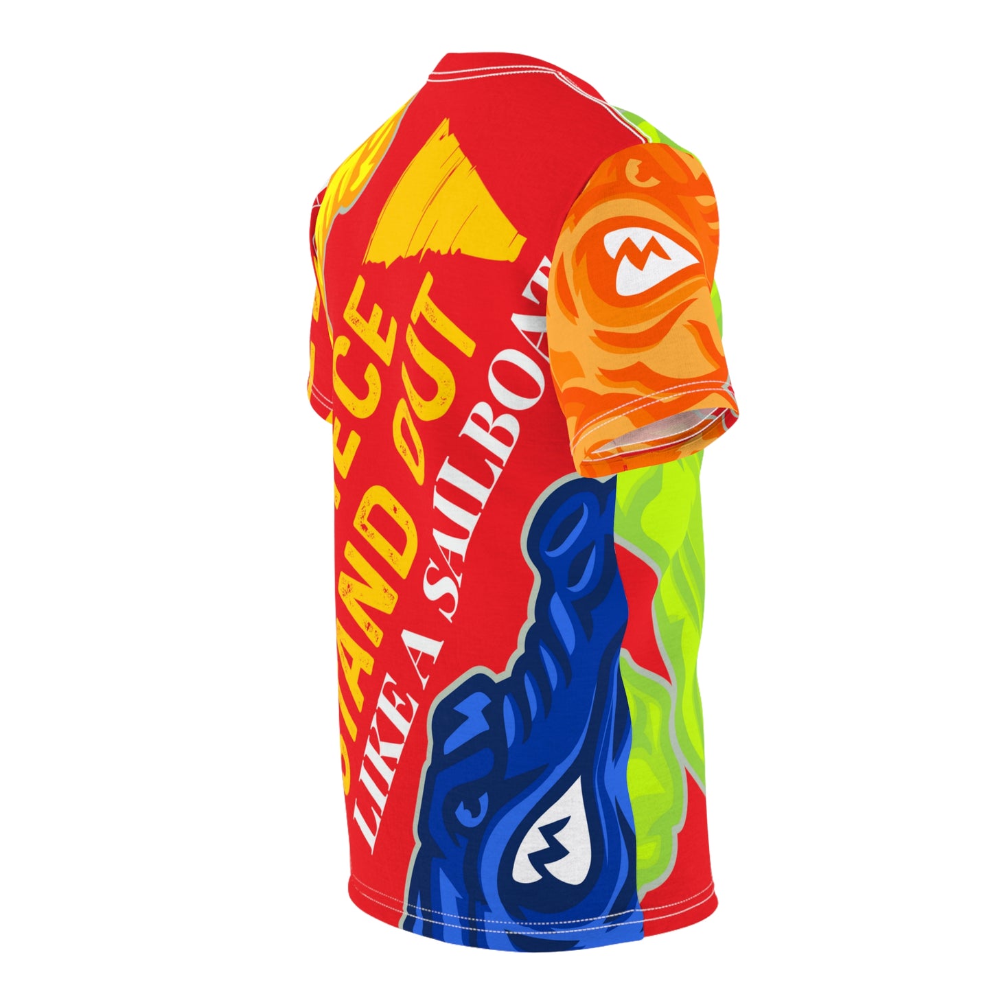 Red Flawdawear Limited Edition OG Flawda Mane “My Piece Stand Out Like A Sailboat” Unisex Cut & Sew Playuz Tee