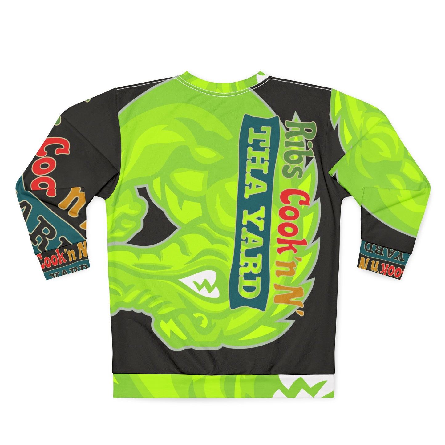 Black/Lime Flawdawear Limited Edition OG Flawda Mane “Ribs Cook’n N’ Men’s Unisex Playuz Sweatshirt