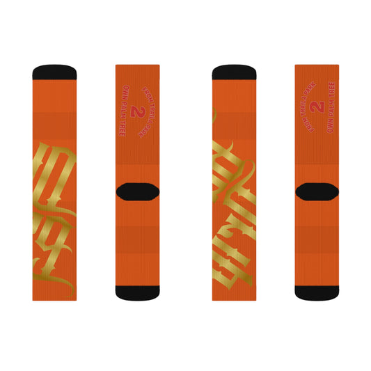 Orange Gator Drip Supa-Heavy Excess-Stunna Hypa-Flex Limited Edition OG Alligator Papuh Playuz “From Traila Park 2 Own Palm Tree” Medium Playuz Socks