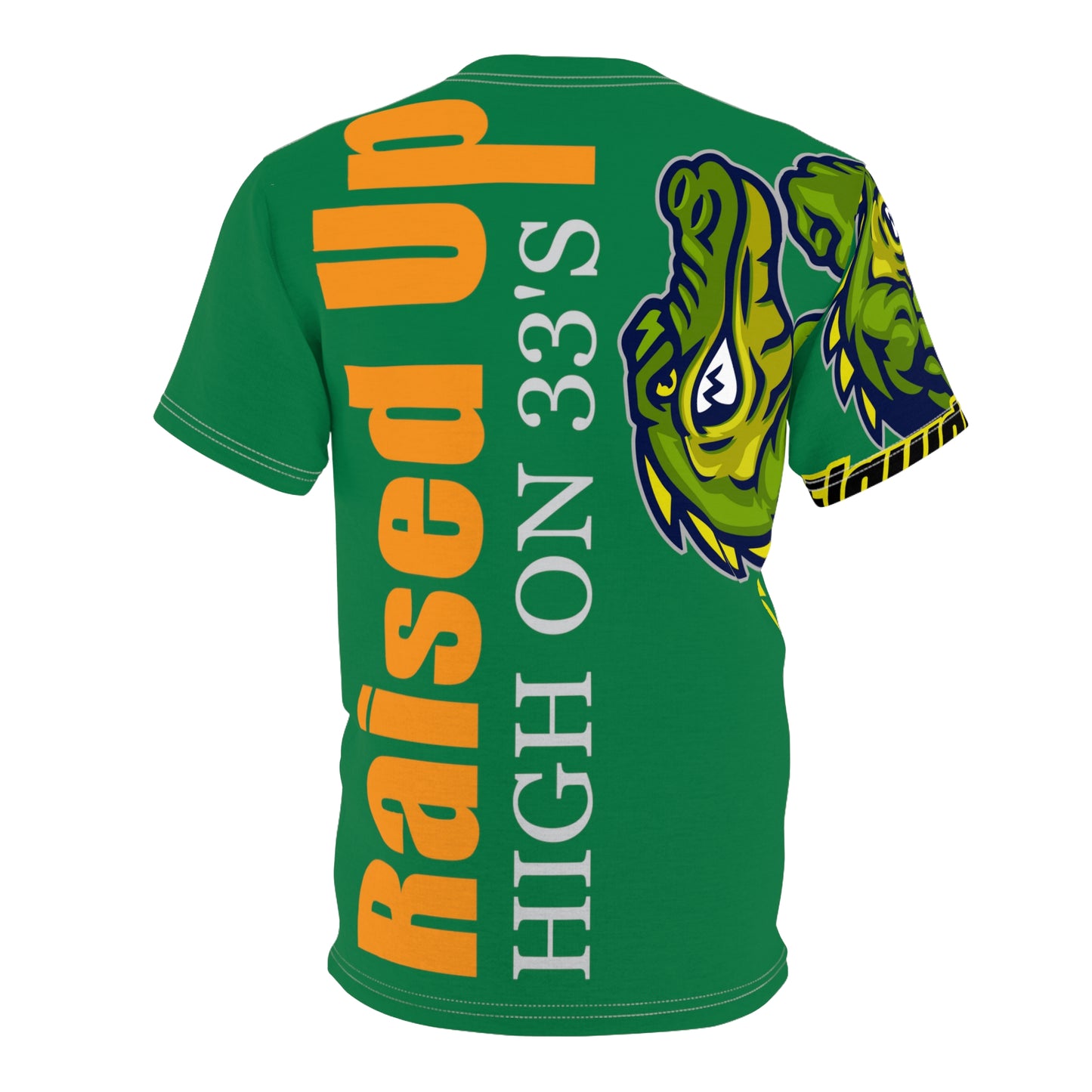 Dark Green Flawdawear Limited Edition OG Flawda Mane “Raised Up High On 33’s” Unisex Cut & Sew Playuz Tee