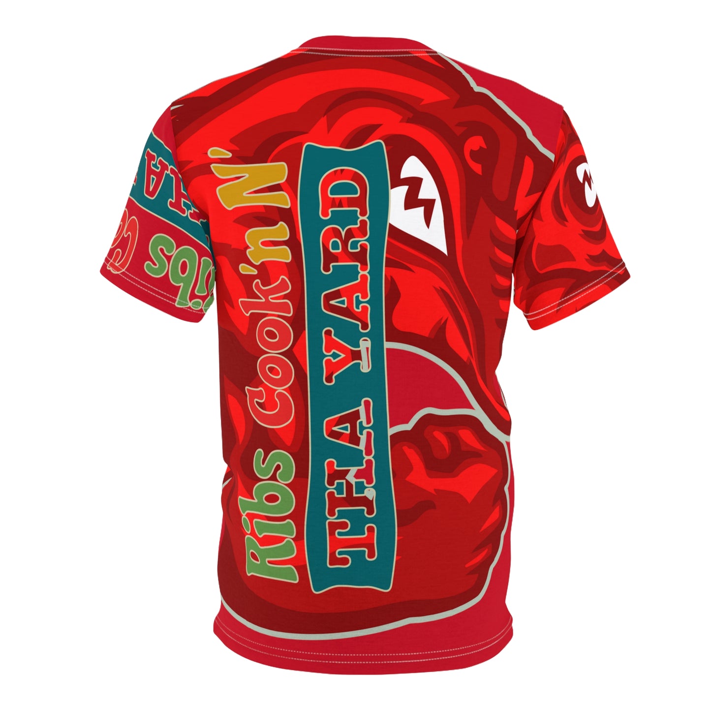 Red Flawdawear Limited Edition OG Flawda Mane “Ribs Cook’n N’ Tha Yard” Unisex Cut & Sew Playuz Tee