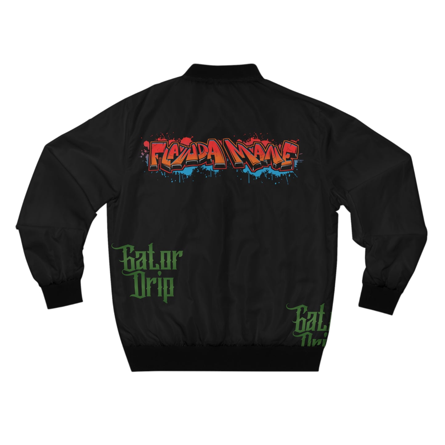 Black Gator Drip Exclusive Supa-Heavy Excess-Stunna Hypa-Flex Limited Edition OG Flawda Mane "All Black Collection" Men's Bomber Playuz Jacket