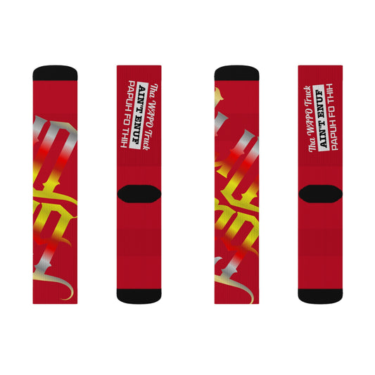 Dark Red Gator Drip Supa-Heavy Excess-Stunna Hypa-Flex Limited Edition OG Rich Daddy “Tha WAPO Truck Ain’t Enuf Papuh Fo Thih” Medium Playuz Socks