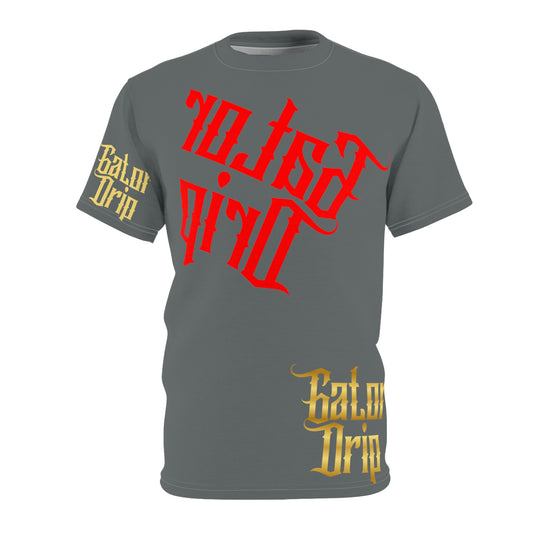 Dark Grey Gator Drip Exclusive Supa-Heavy Excess-Stunna Flex Alligator Playuz Limited Edition OG Multi-Logo Flawda Mane “Had 2 Make A Change 2 Start Seeing Change" Unisex Cut & Sew Playuz Tee