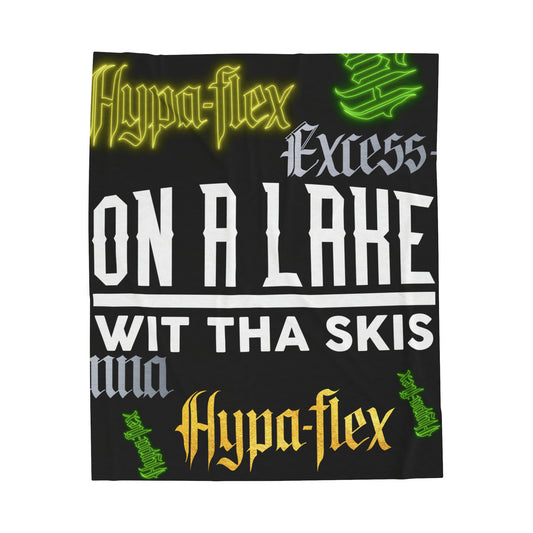 Black Gator Drip Exclusive Supa-Heavy Excess-Stunna Hypa-Flex Limited Edition OG Flawda Mane “On A Lake Wit Tha Skis” Velveteen Plush Playuz Blanket