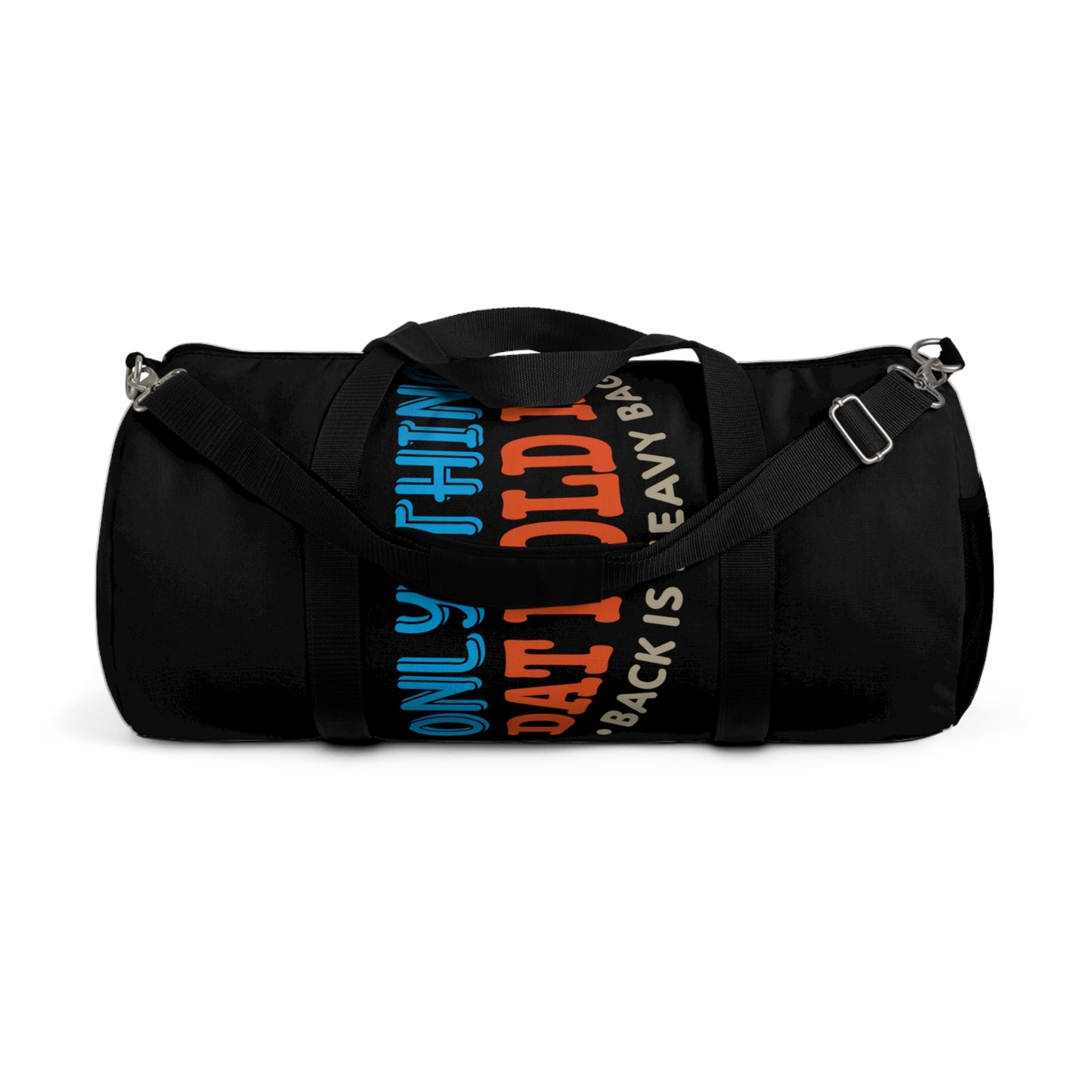 Black Flawdawear Limited Edition OG Rich Daddy “Only Thing Dat Hold Me Back Is Heavy Bag” Large Duffle Playuz Bag