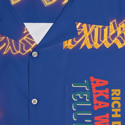 Dark Blue Gator Drip Exclusive Supa-Heavy Excess-Stunna Hypa-Flex Limited Edition OG Rich Daddy “Rich Daddy AKA What U Tell’n Me” Men’s Hawaiian Playuz Shirt