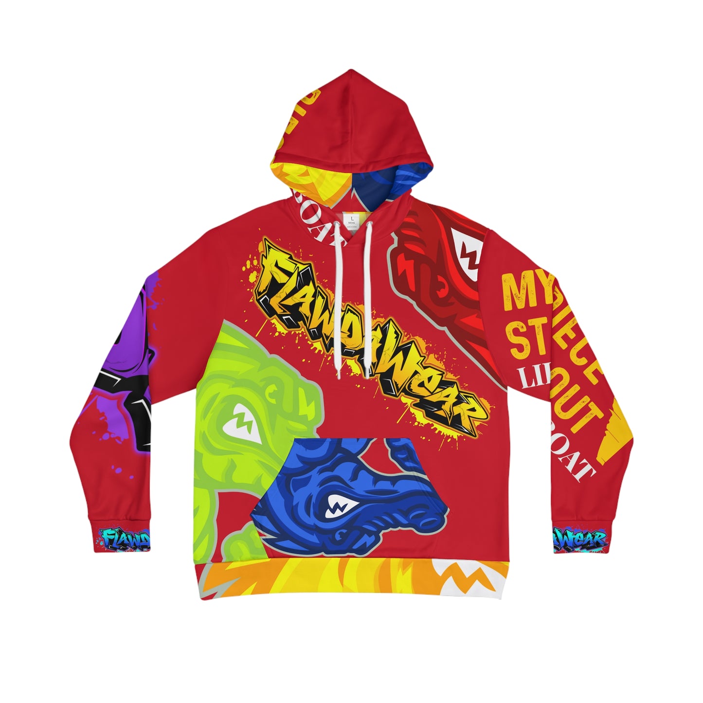 Red Flawdawear Limited Edition OG Flawda Mane “My Piece Stand Out Like A Sailboat” Men's Playuz Hoodie