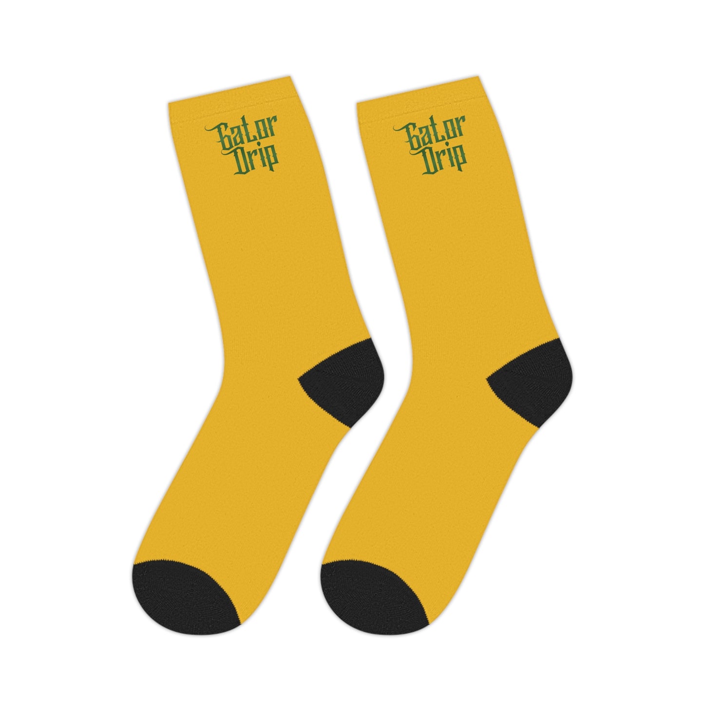 Yellow Gator Drip Exclusive Supa-Heavy Excess-Stunna Hypa-Flex Limited Edition OG Rich Daddy "All My Caddies Got Temps On Em" Playuz Socks