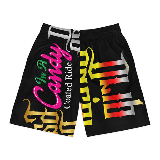 Black Gator Drip Exclusive Supa-Heavy Excess-Stunna Flex Alligator Playuz Limited Edition OG Multi-Logo Flawda Mane “In A Candy Coated Ride” Men’s Jogguz Playuz Shorts
