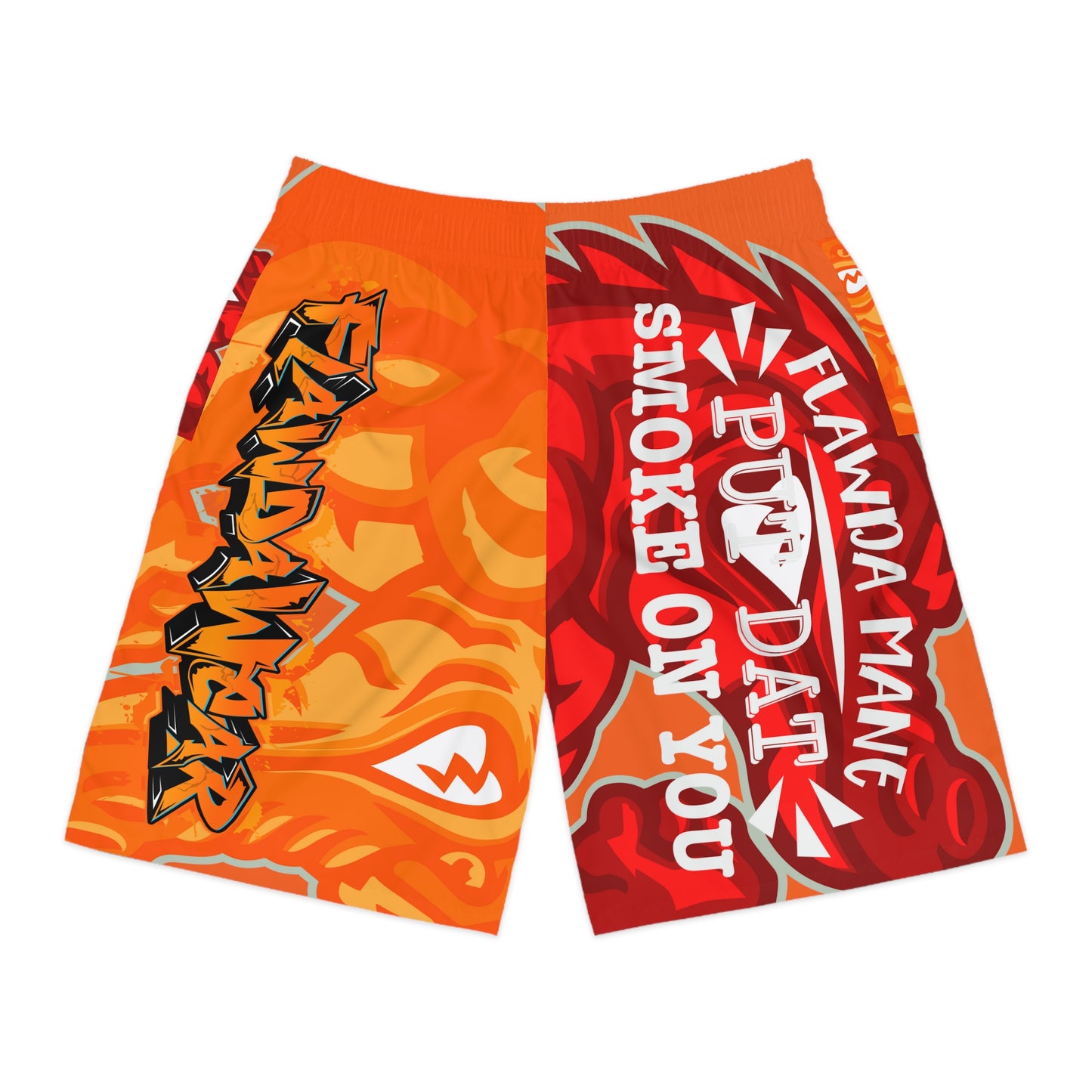 Orange Flawdawear Limited Edition OG Alligator Playuz “Flawda Mane Put Dat Smoke On You” Men’s Jogguz Playuz Shorts